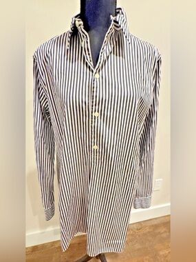 Ralph Lauren Women Medium Black White Striped Beach Cover Up Shirt/ tunic